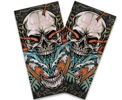 "Skull Beach Waves" Cornhole Wrap